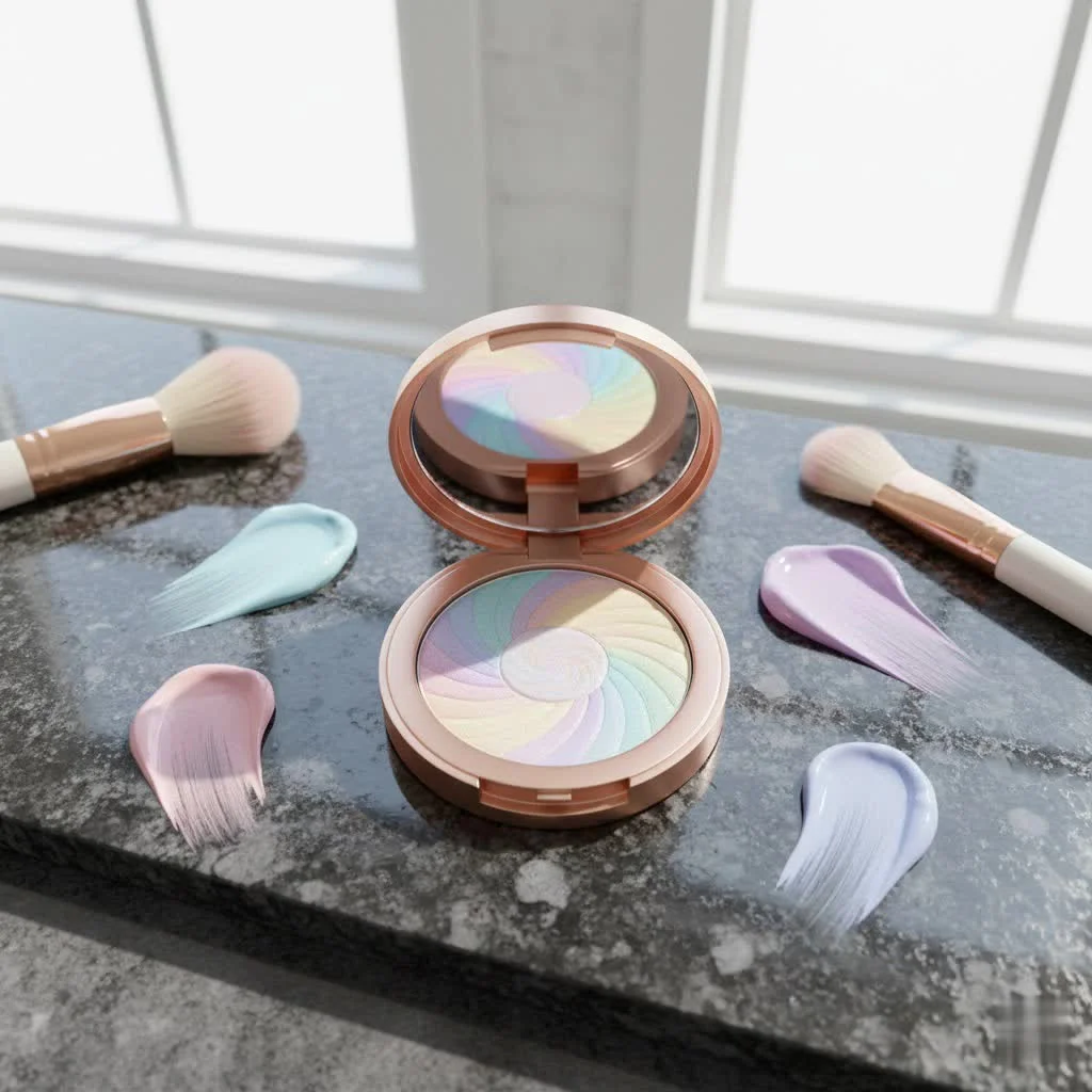 Close-up of a woman applying eye shadow with a brush